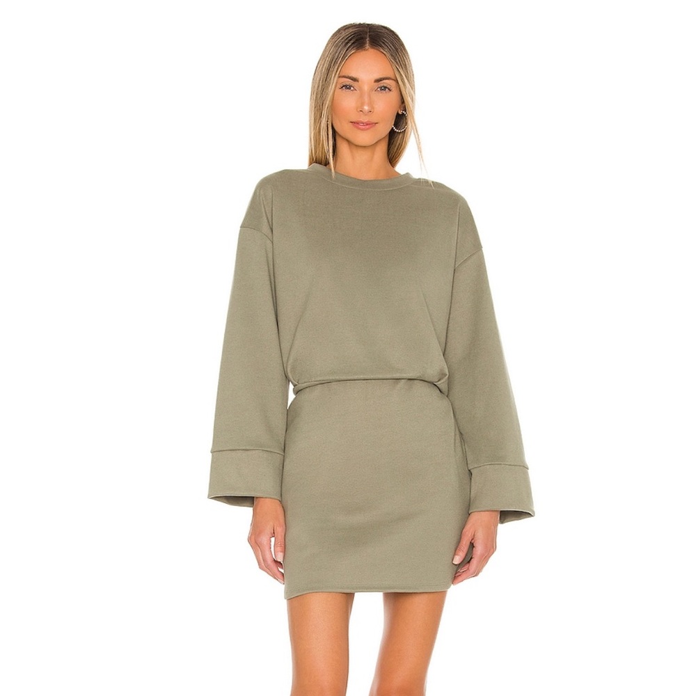 Line & Dot Olive green Novah Mini Dress